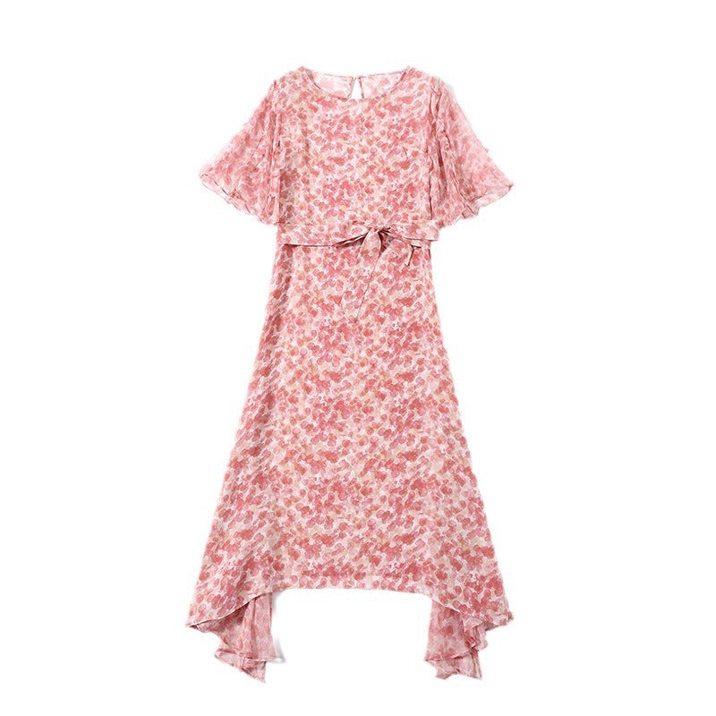 Living Life Floral Silk Slit Dress