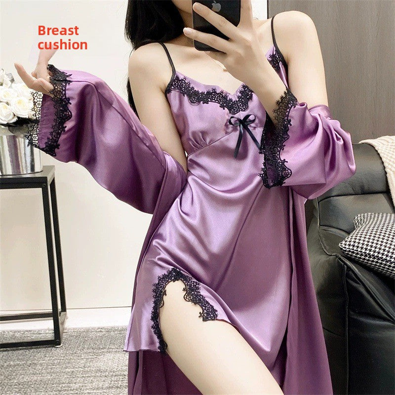Women's slip dress silk satin pajamas