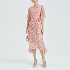 Living Life Floral Silk Slit Dress
