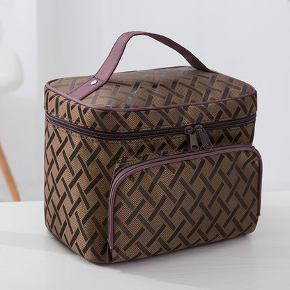 Ladies' makeup case with zipper portable toiletry bag