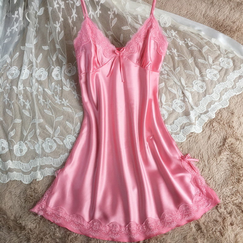 Women's slip dress silk satin pajamas