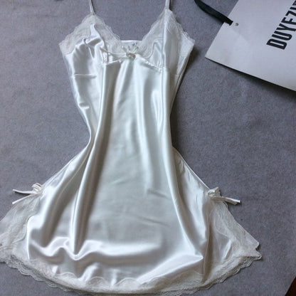 Women's slip dress silk satin pajamas