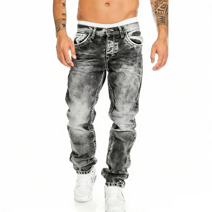 Mens Straight Leg Hip Hop Jeans