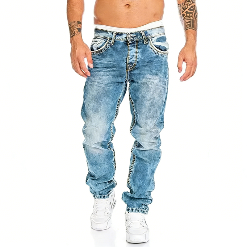 Mens Straight Leg Hip Hop Jeans