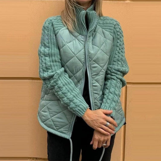 Women’s Knitted Patchwork Puffer Jacket