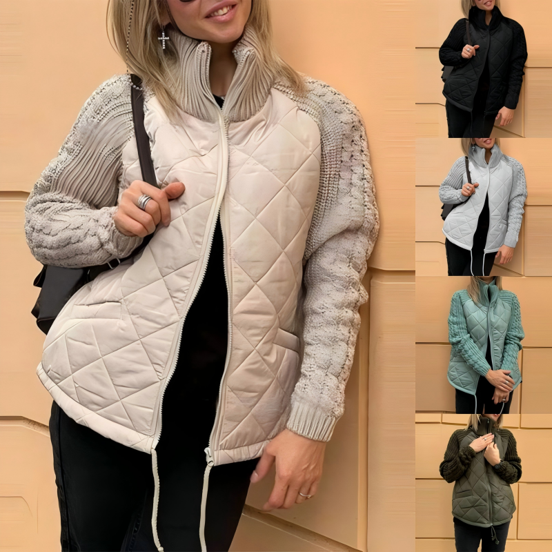 Women’s Knitted Patchwork Puffer Jacket