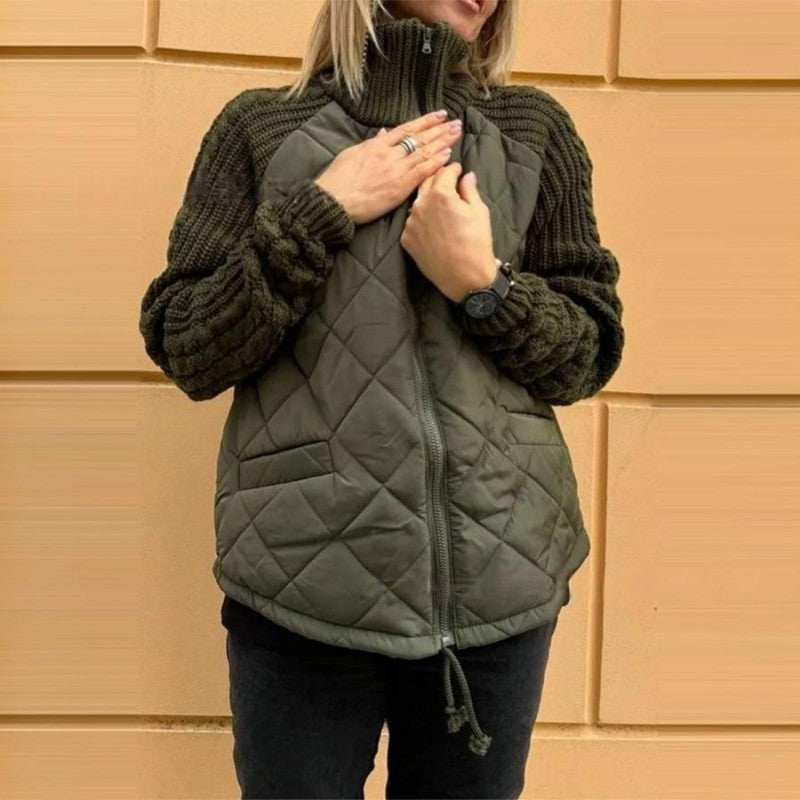 Women’s Knitted Patchwork Puffer Jacket