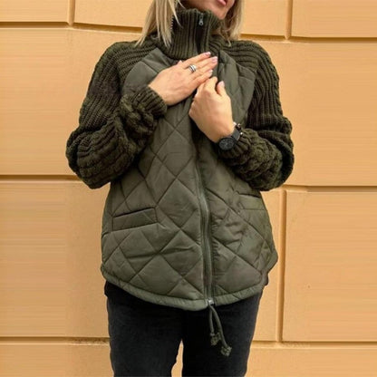 Women’s Knitted Patchwork Puffer Jacket