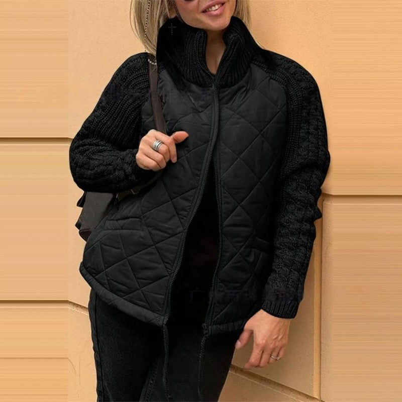 Women’s Knitted Patchwork Puffer Jacket