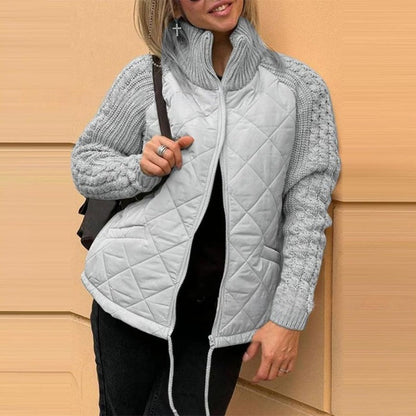 Women’s Knitted Patchwork Puffer Jacket