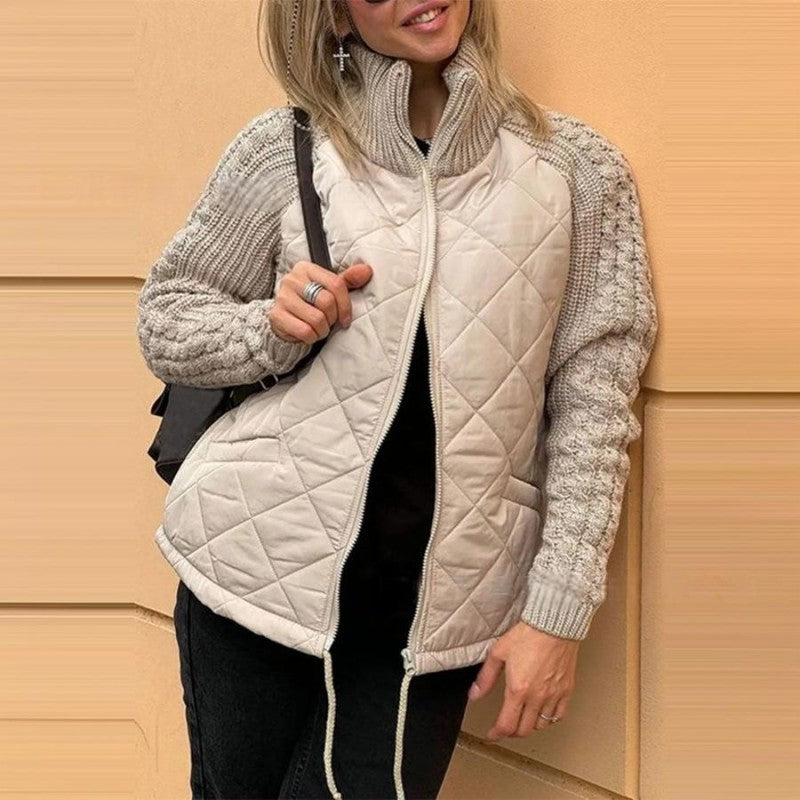 Women’s Knitted Patchwork Puffer Jacket