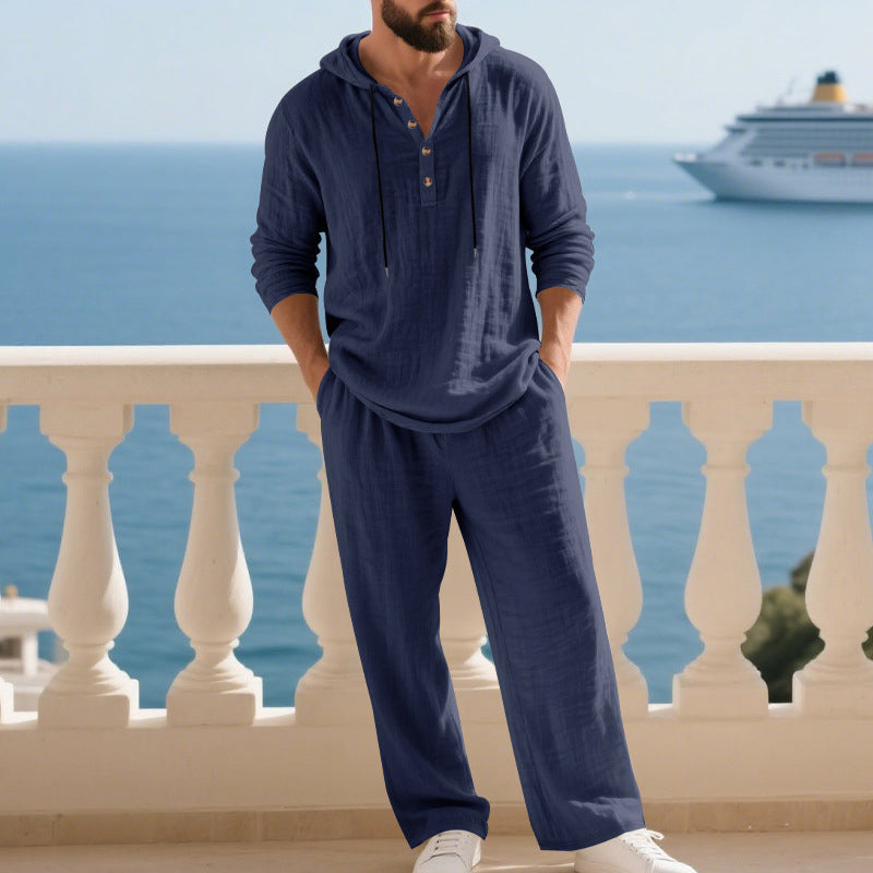 Men's Loose Fit Hoodie & Pants 2-Piece Set