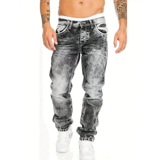Mens Straight Leg Hip Hop Jeans