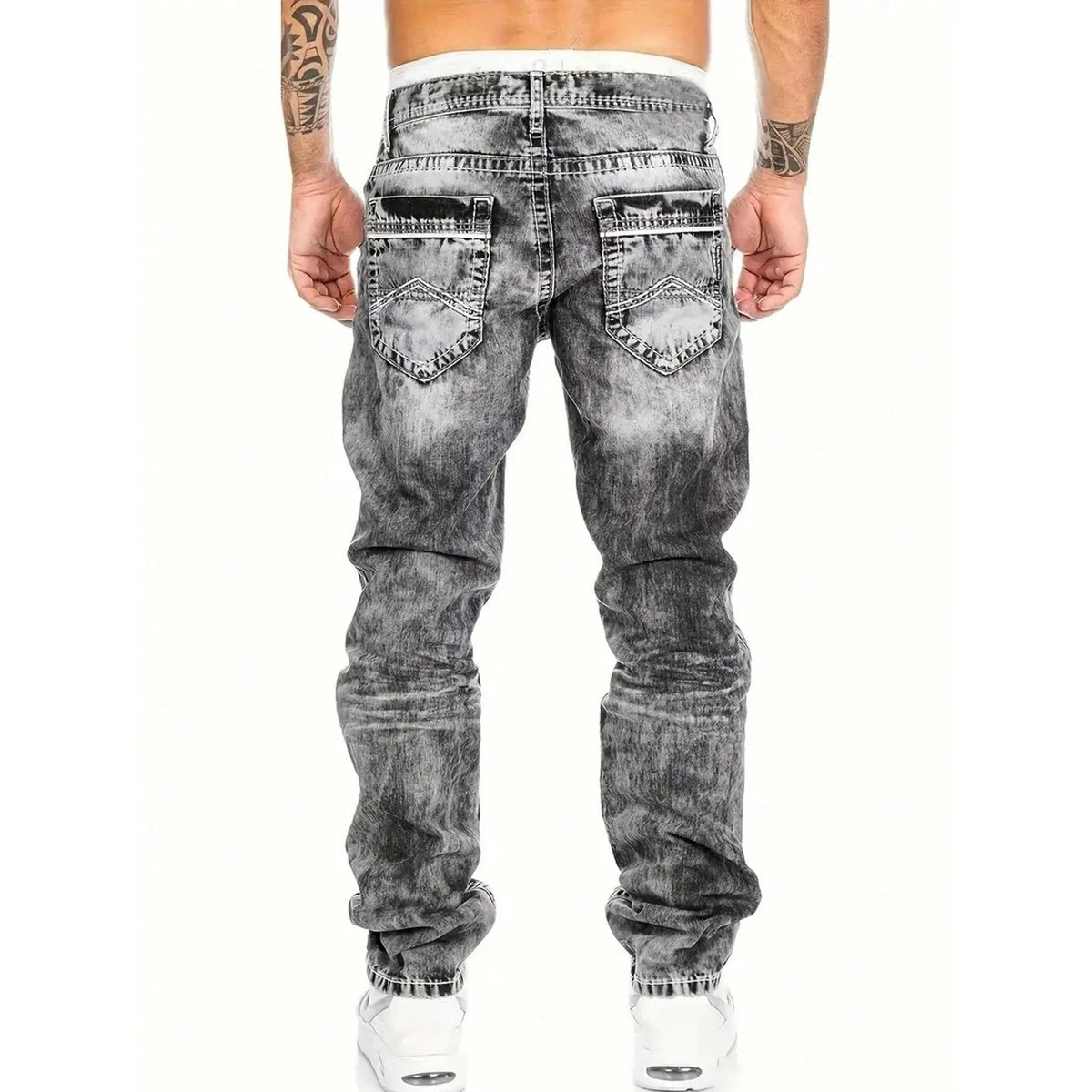 Mens Straight Leg Hip Hop Jeans
