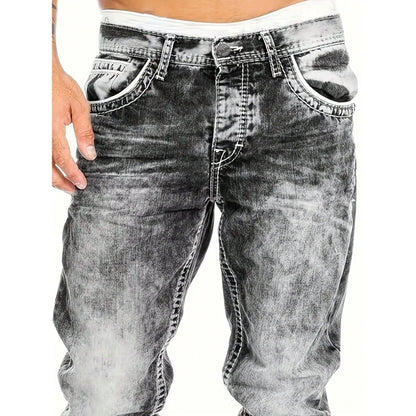 Mens Straight Leg Hip Hop Jeans
