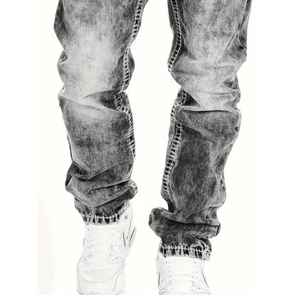 Mens Straight Leg Hip Hop Jeans