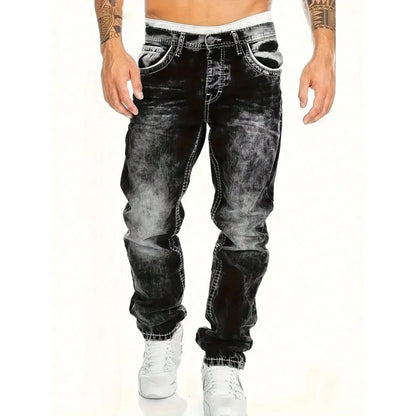 Mens Straight Leg Hip Hop Jeans