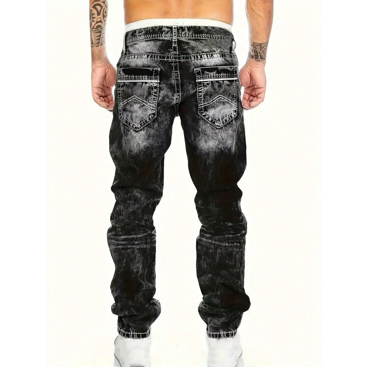 Mens Straight Leg Hip Hop Jeans