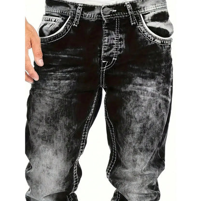 Mens Straight Leg Hip Hop Jeans