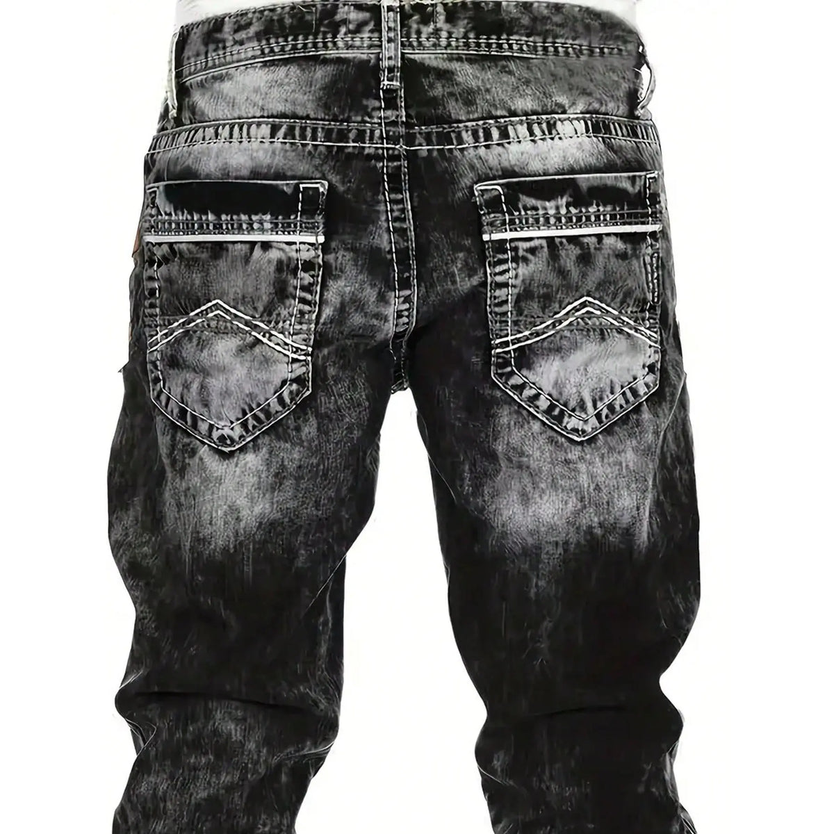 Mens Straight Leg Hip Hop Jeans