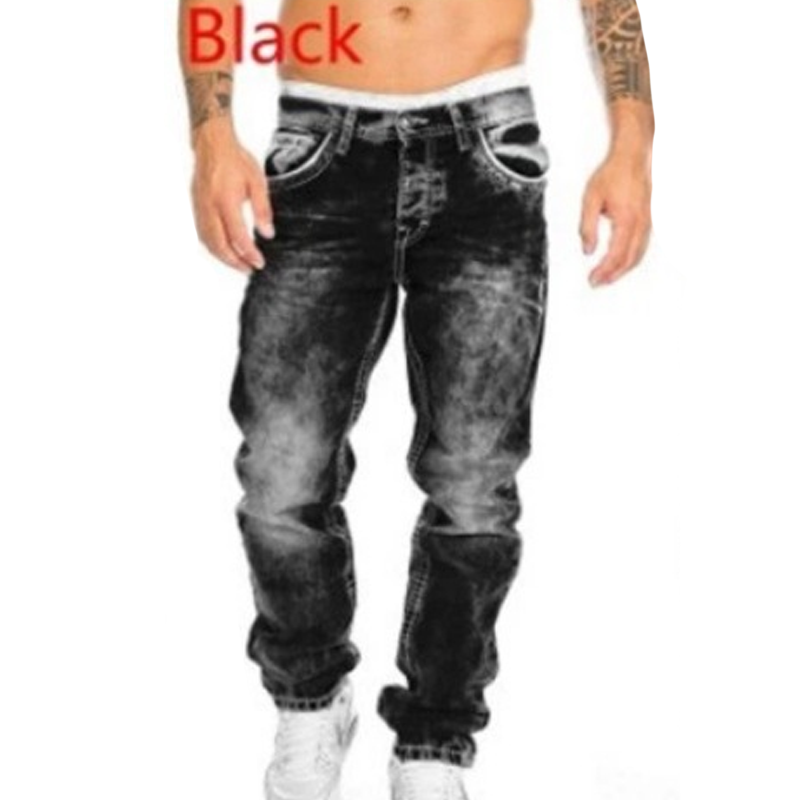 Mens Straight Leg Hip Hop Jeans
