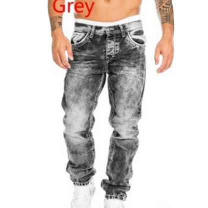 Mens Straight Leg Hip Hop Jeans