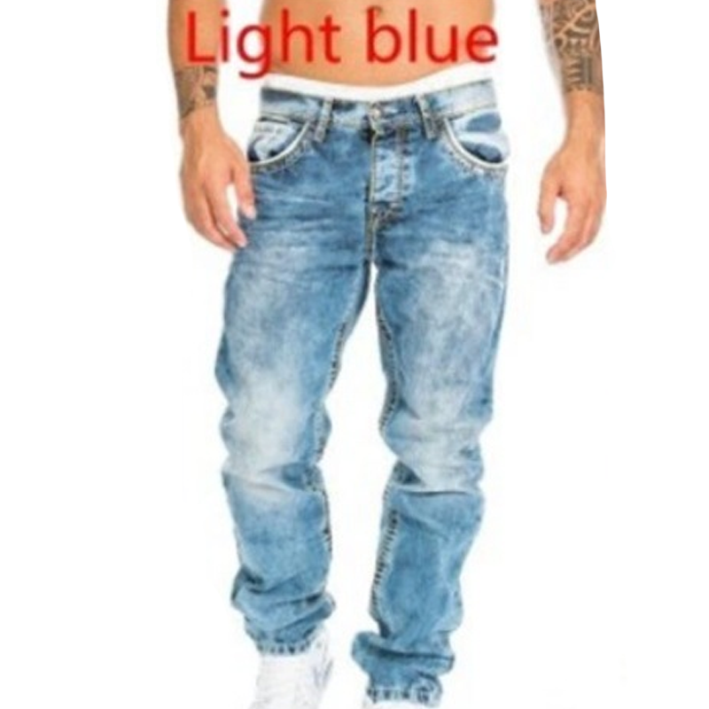 Mens Straight Leg Hip Hop Jeans