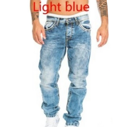Mens Straight Leg Hip Hop Jeans