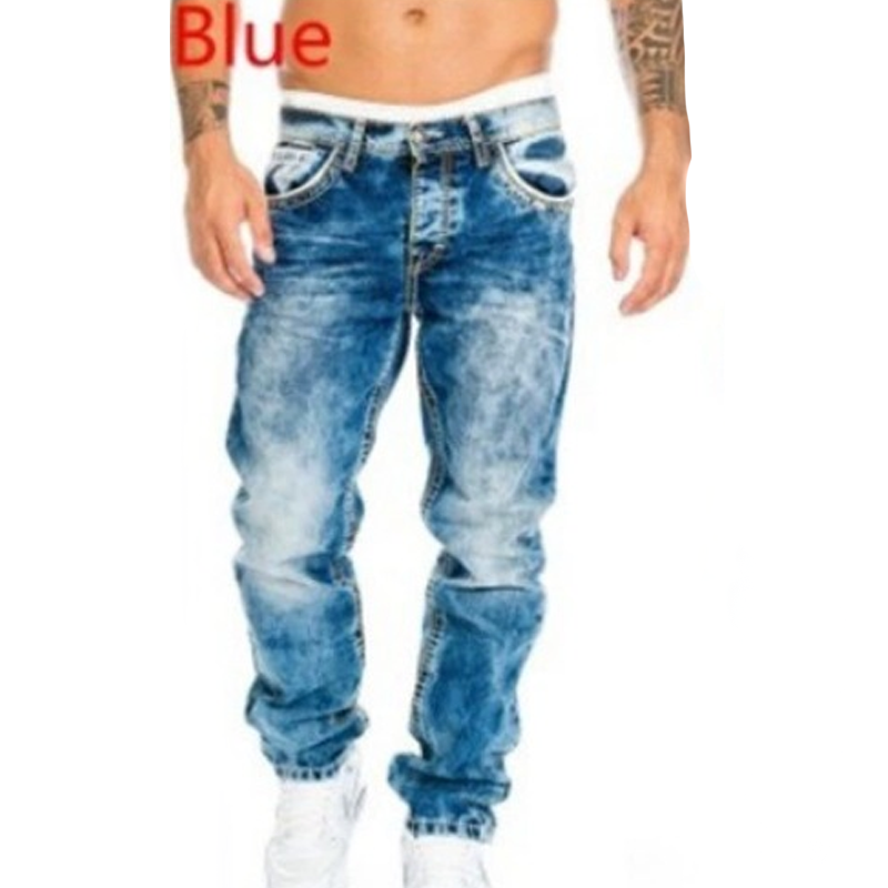 Mens Straight Leg Hip Hop Jeans