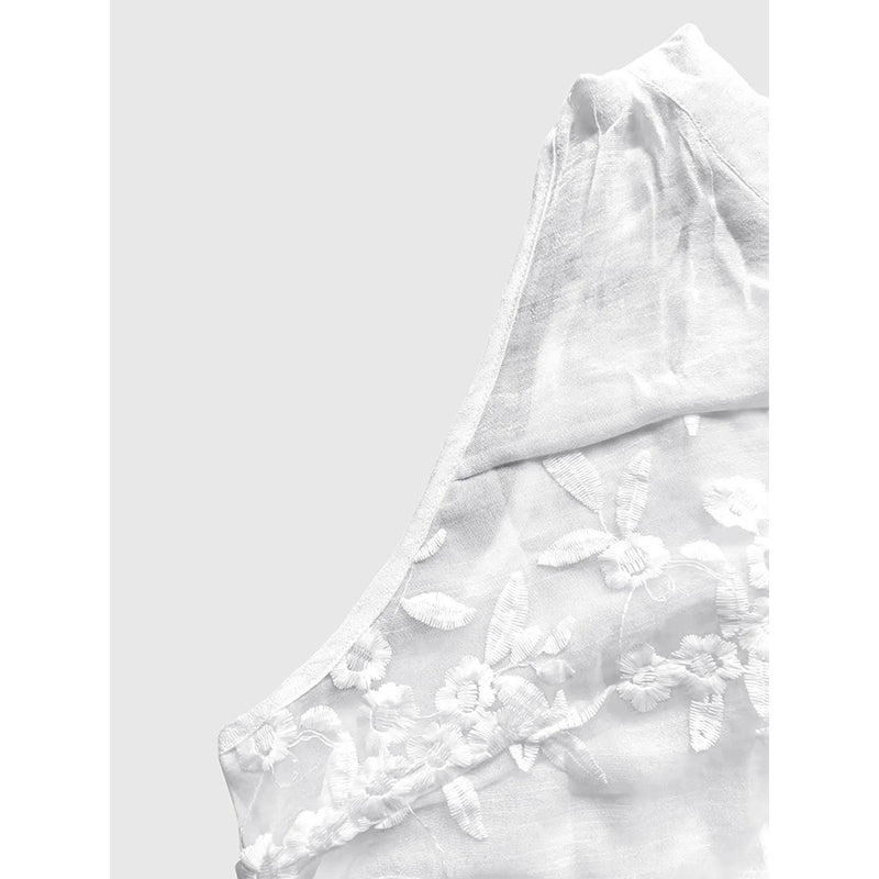 Fashionvelvet Floral Embroidered Lace Sleeveless Top
